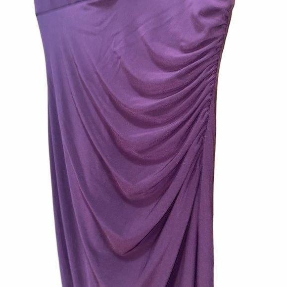 LAUREN RALPH LAUREN Sz 4 Purple Draped Ruched Surplice Dress Cap Sleeves - Picture 8 of 13